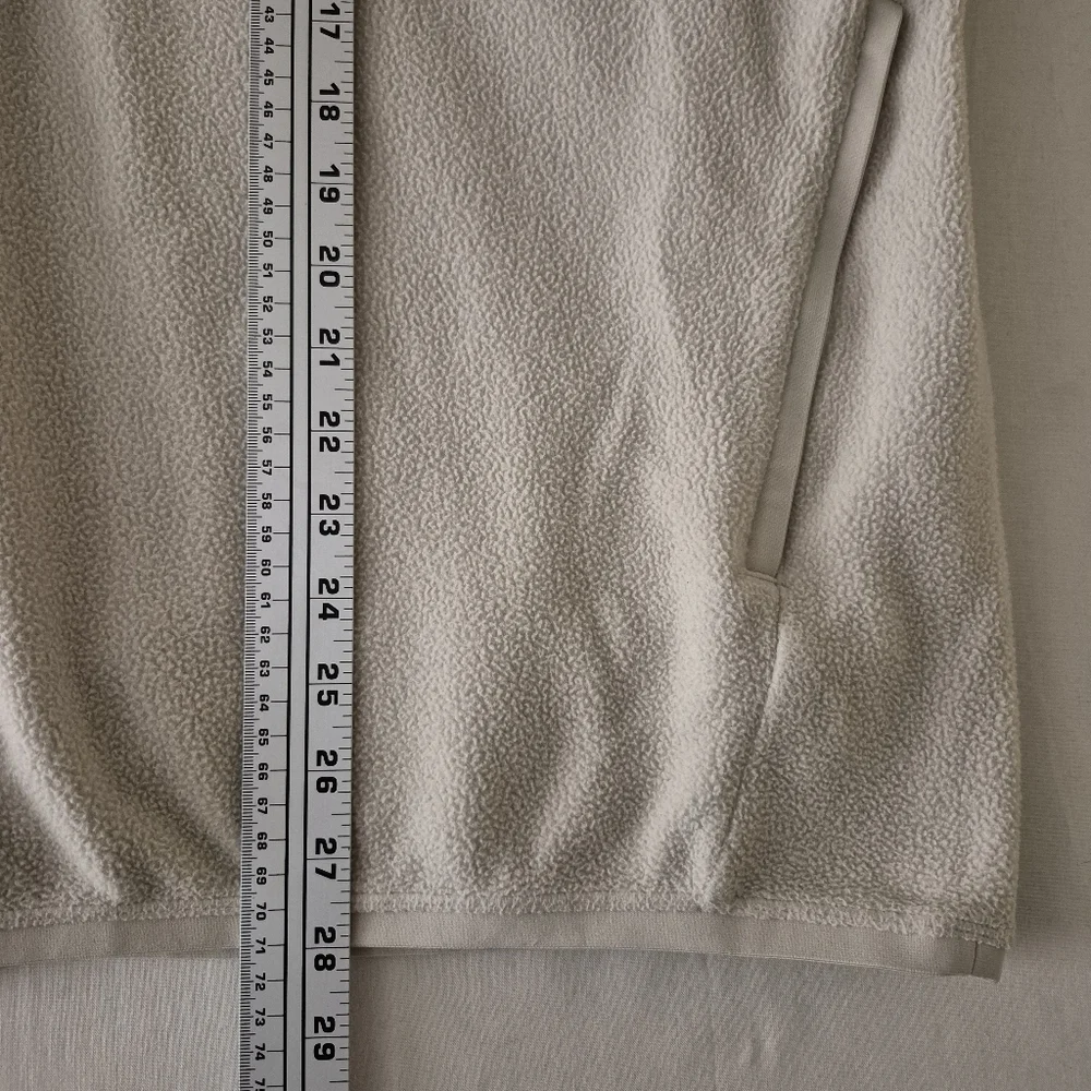 Lululemon Mens XL Cream Oversized-Fit Fleece Size Large Black 1/2 Zip LM3DTCS‎